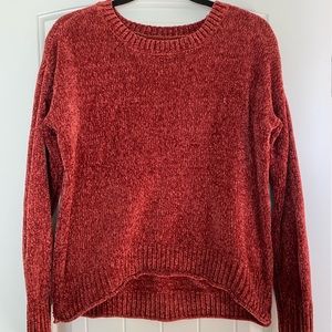 Orange-Red Chenille Sweater